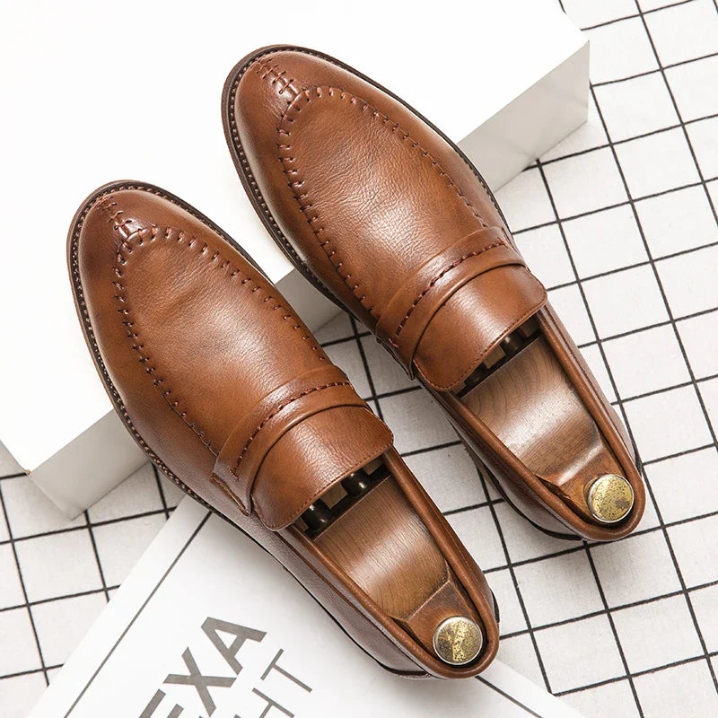 Mocassin Cuir Premium Marron De Ville Pour Homme